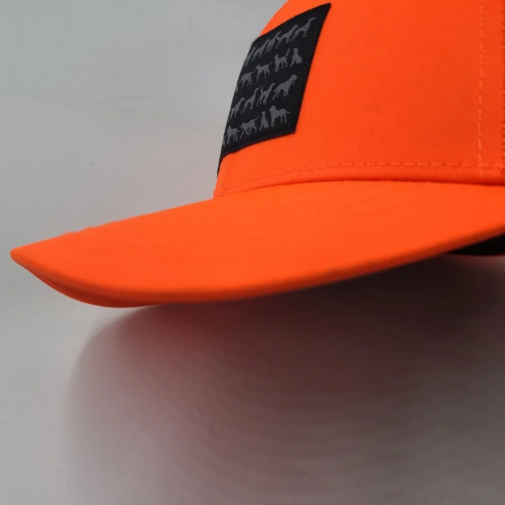 Youth Columbia Hat Snapback Trucker Mesh Blaze Orange Black PHG Hunting Flag Boy